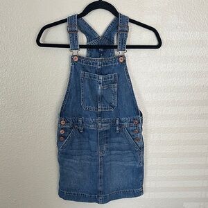 GAP Kids Girls Blue Denim Jean Overalls Skirt Size M (8)